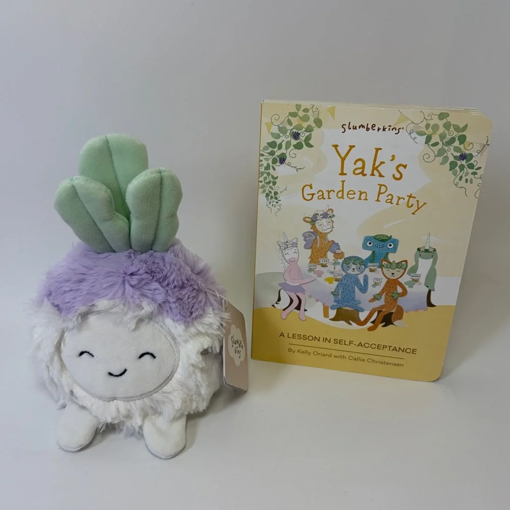 NWT Slumberkins Plush‎ Turnip Mini with Book Yak’s Garden Party
